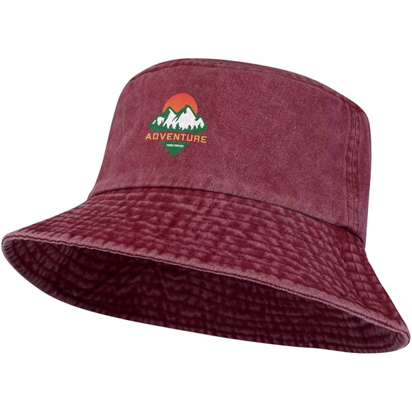 Obrázky: Bavl. slnečný klobúk-predpraný dizajn, vínna, Obrázok 3