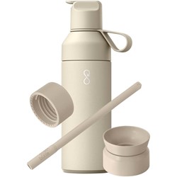 Obrázky: Fľaša 500 ml - 3 rôzne viečka na výmenu, béžová