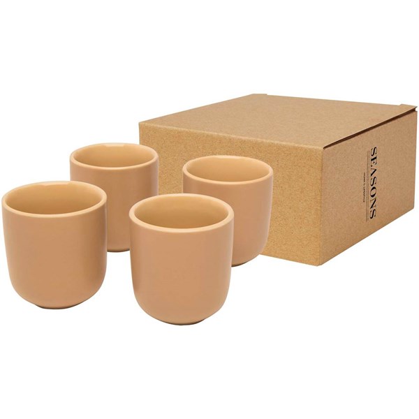 Obrázky: 4dielna sada šálok na espresso 90 ml, béžová