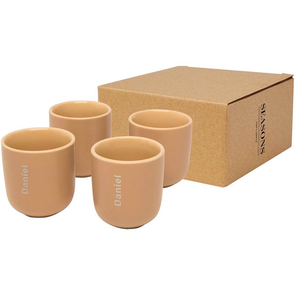 Obrázky: 4dielna sada šálok na espresso 90 ml, béžová, Obrázok 3