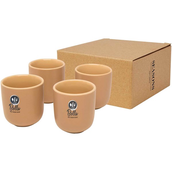 Obrázky: 4dielna sada šálok na espresso 90 ml, béžová, Obrázok 7