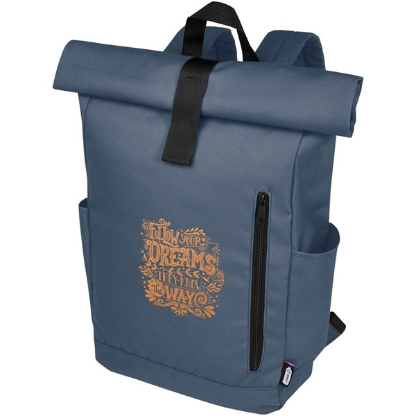 Obrázky: Šedo modrý GRS RPET voči vode odolný ruksak 18 l, Obrázok 8