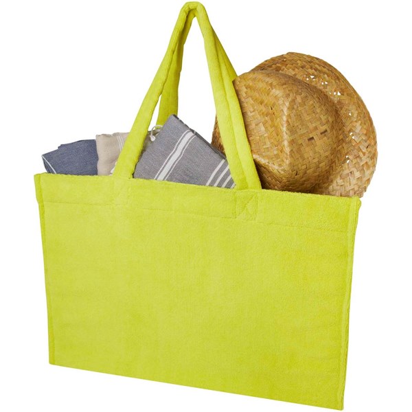 Obrázky: Nákupná/plážová taška z rec. froté, limet. zelená, Obrázok 2