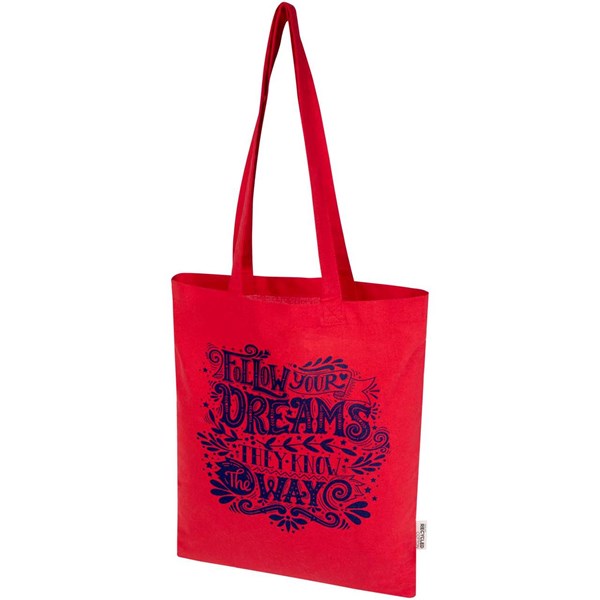 Obrázky: Nákupná taška z GRS recykl. bavlny 140g, červená, Obrázok 6