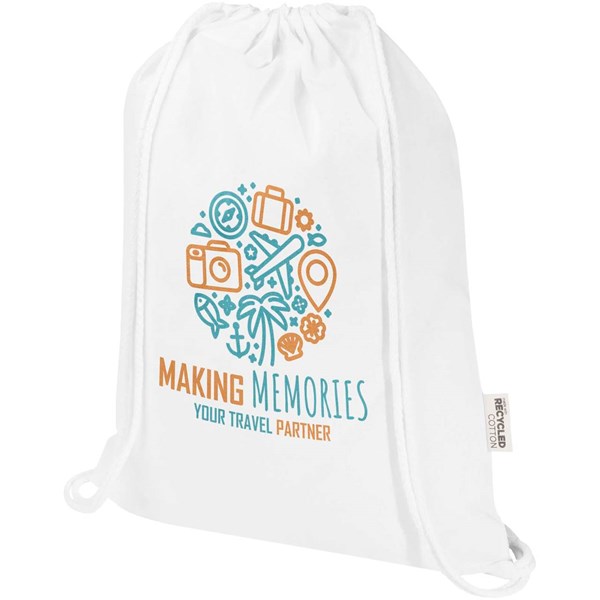 Obrázky: Ruksak z recyklovaného GRS 140 g, biela, Obrázok 6