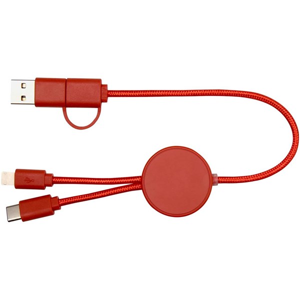 Obrázky: Červený rýchlonabíjací 27W kábel 5v1, 30 cm, plast, Obrázok 6