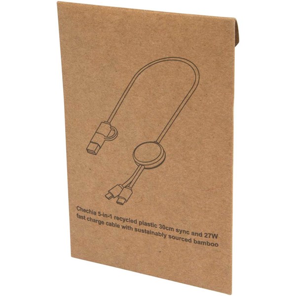 Obrázky: Červený rýchlonabíjací 27W kábel 5v1, 30 cm, plast, Obrázok 7