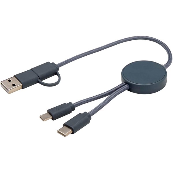 Obrázky: Modrý rýchlonabíjací 27W kábel 5v1, 30 cm, plast, Obrázok 3