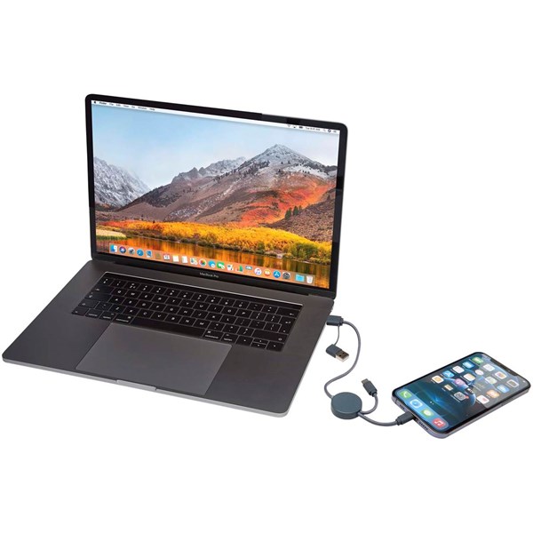 Obrázky: Modrý rýchlonabíjací 27W kábel 5v1, 30 cm, plast, Obrázok 5