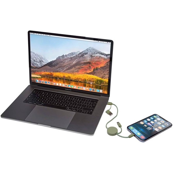 Obrázky: Zelený rýchlonabíjací 27W kábel 5v1, 30 cm, plast, Obrázok 5