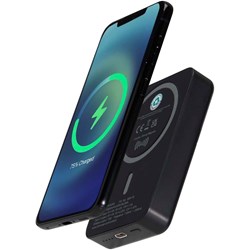 Zobrazit detaily pro Bezdrôtová magnetická powerbanka 10 000 mAh,čierna Obrázky: Bezdrôtová magnetická powerbanka 10 000 mAh,čierna