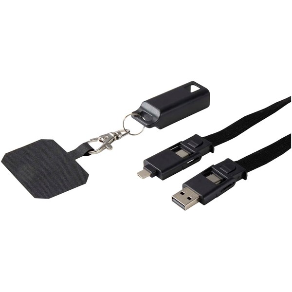 Obrázky: Šnúra na tel. 5v1-dátový a nabíjací kábel,čierna, Obrázok 2