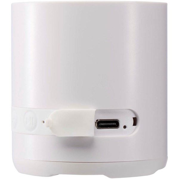 Obrázky: Biely 3W bezdrôtový reproduktor z recykl. plastu, Obrázok 3