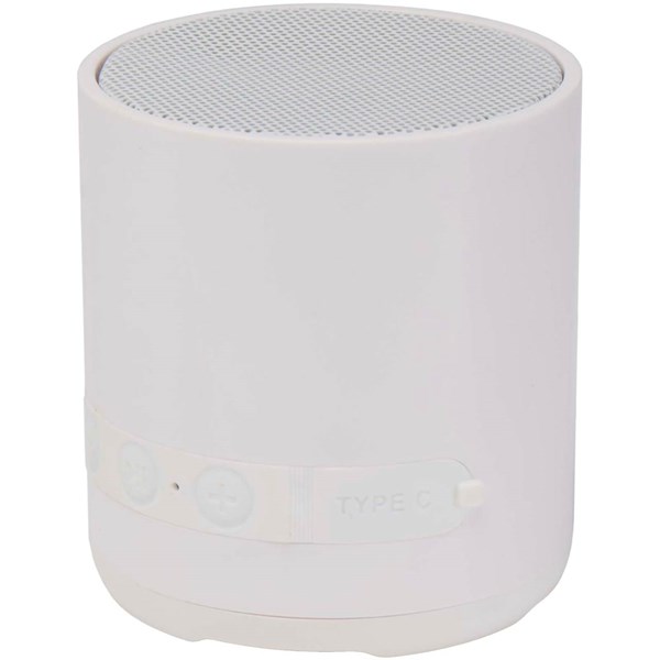 Obrázky: Biely 3W bezdrôtový reproduktor z recykl. plastu, Obrázok 4