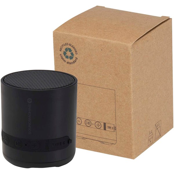 Obrázky: Čierny 3W bezdrôt. reproduktor, recyklovaný plast, Obrázok 6