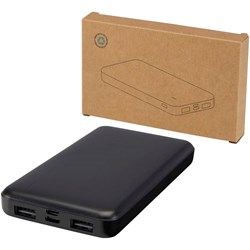 Zobrazit detaily pro Čierna powerbanka z recykl.plastu 10 000 mAh 10 W Obrázky: Čierna powerbanka z recykl.plastu 10 000 mAh 10 W