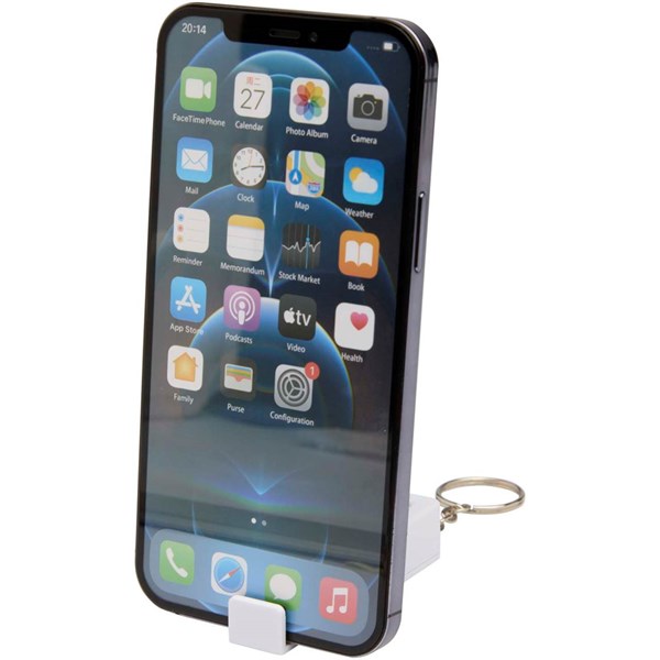 Obrázky: Biely prívesok/stojan na telefón s antistresom