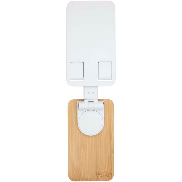 Obrázky: Biely skladací stojan na tel. z plastu a bambusu, Obrázok 4