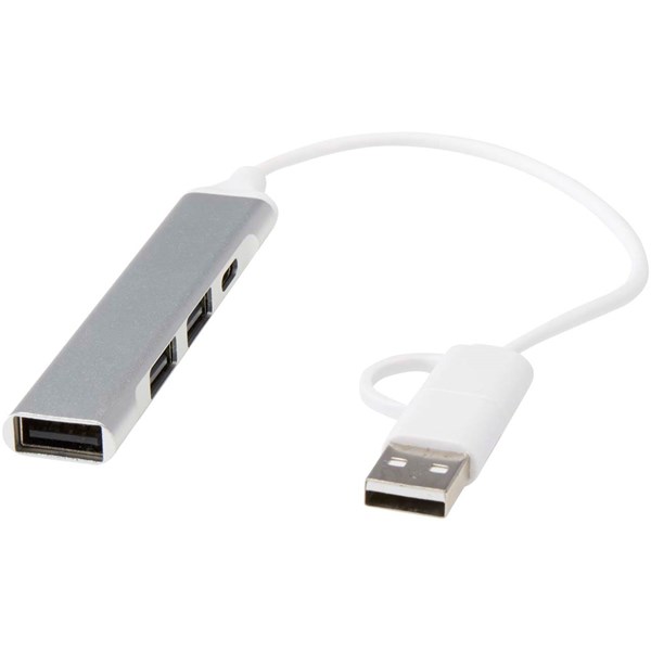 Obrázky: 4-portový USB-A a Type-C húb z recykl. hliníka