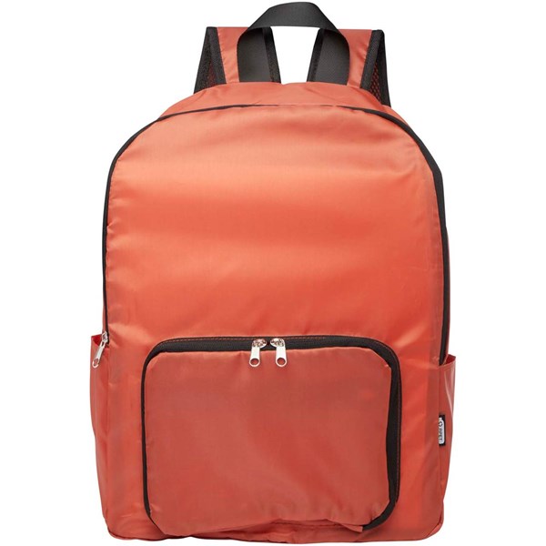 Obrázky: Tehlový skladací ruksak z RPET , objem 15 l, Obrázok 4