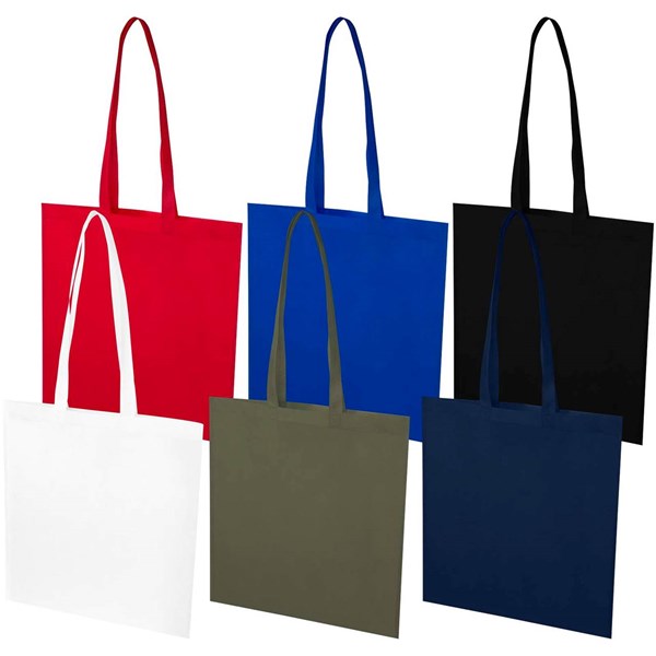 Obrázky: Čierna rec.netkaná nákup. taška 36 x 40 cm, dl.uši, Obrázok 6