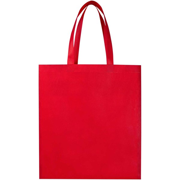 Obrázky: Červená netkaná nákup.taška so zlož.dnom z GRS, 2L, Obrázok 4