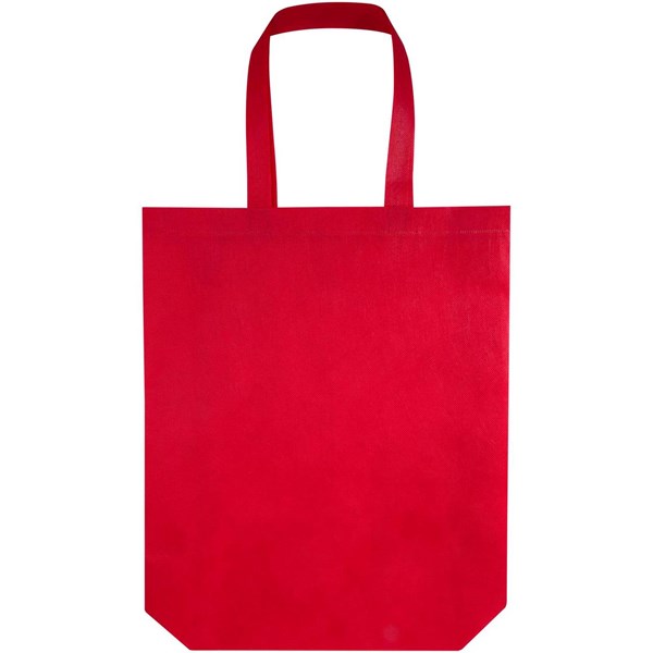 Obrázky: Červená netkaná nákup.taška so zlož.dnom z GRS, 2L, Obrázok 5