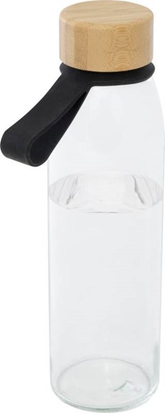 Obrázky: Sklenená fľaša 500ml, silikón. rukoväť, černá