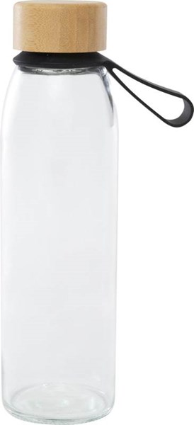 Obrázky: Sklenená fľaša 500ml, silikón. rukoväť, černá, Obrázok 4