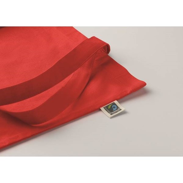 Obrázky: Nákupná taška zo 180g Fairtrade bavlny, červená, Obrázok 4