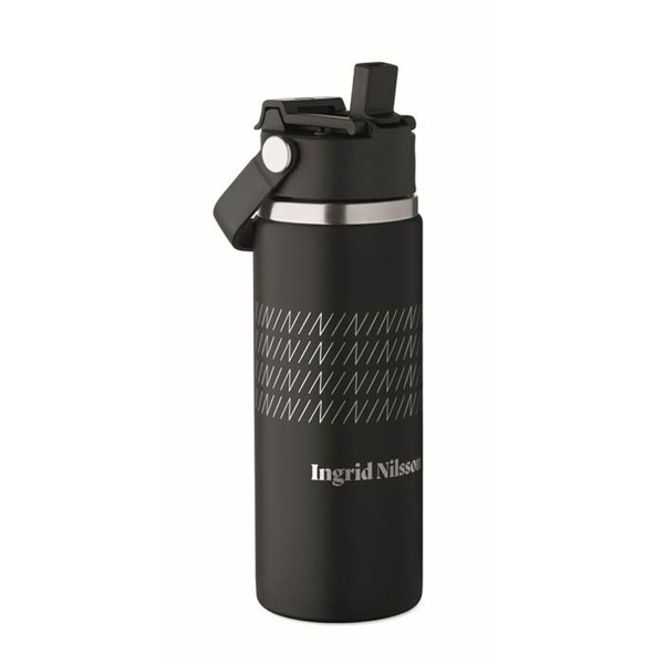 Obrázky: Dvojstenná fľaša 500 ml s rukoväťou, čierna, Obrázok 13