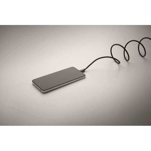 Obrázky: Opletený magnetický kábel z RPET, čierna, Obrázok 5