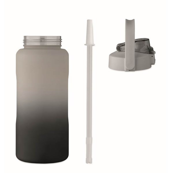 Obrázky: Motivačná fľaša na vodu z RPET, 2000 ml, čierna, Obrázok 10