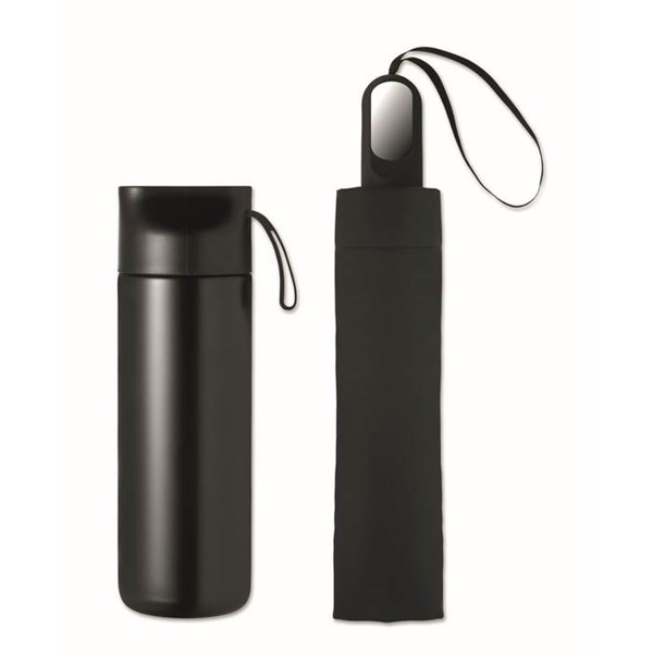 Obrázky: Čierna darčeková sada, fľaša 600ml a dáždnik, Obrázok 2