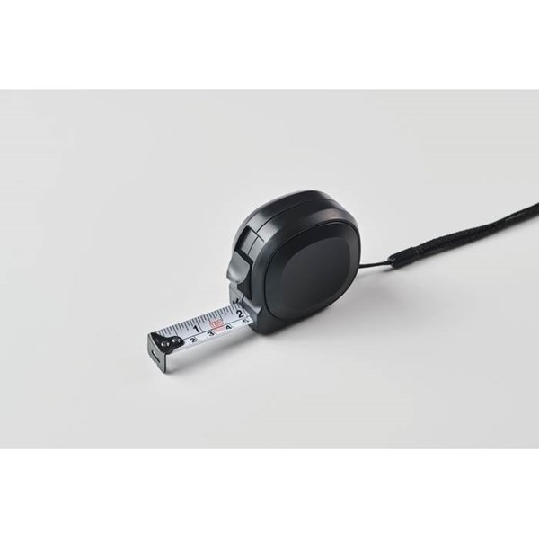 Obrázky: Čierny navíjací meter 5m, recyklovaný ABS plast, Obrázok 3