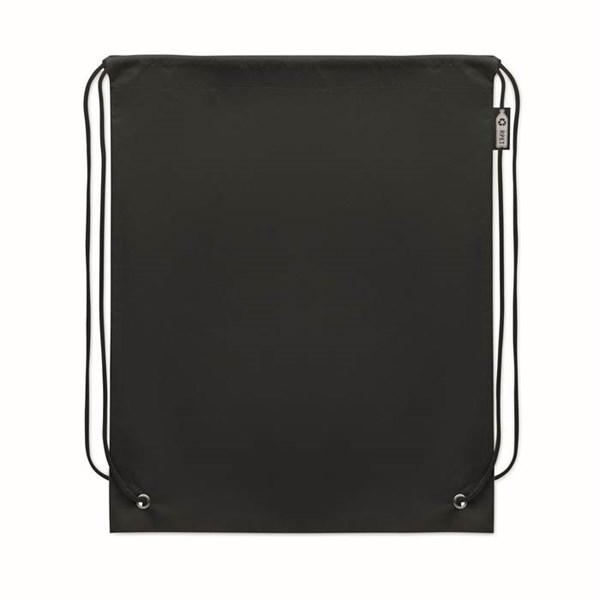 Obrázky: Sťahovací ruksak z RPET netkaný, čierna, Obrázok 2