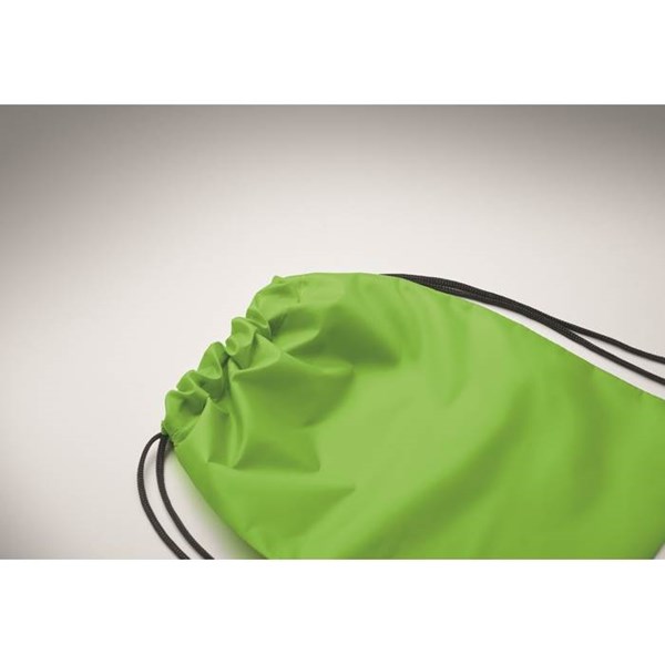 Obrázky: Detský sťahovací ruksak z RPET, limetková, Obrázok 3
