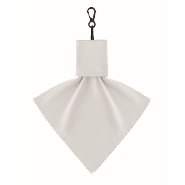 Obrázky: Biela čistiaca handrička z RPET s puzdrom, Obrázok 3