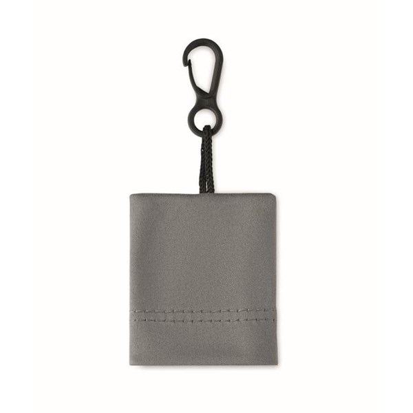 Obrázky: Šedá čistiaca handrička z RPET s puzdrom, Obrázok 2