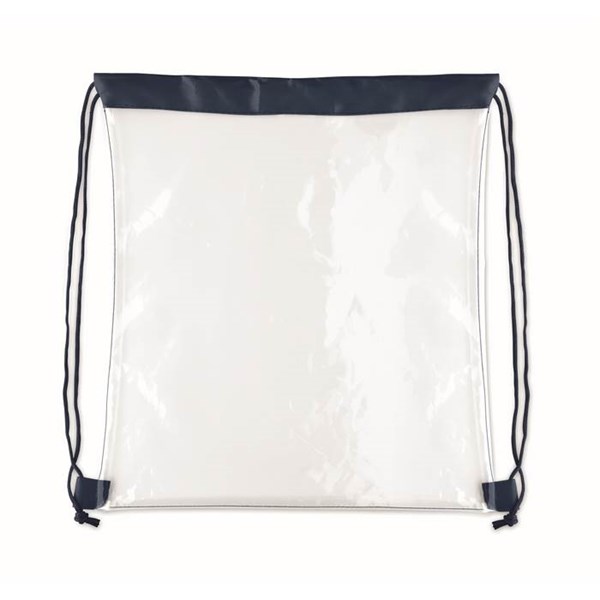 Obrázky: Priehľadný sťahovací ruksak, detaily tm. modré, Obrázok 2