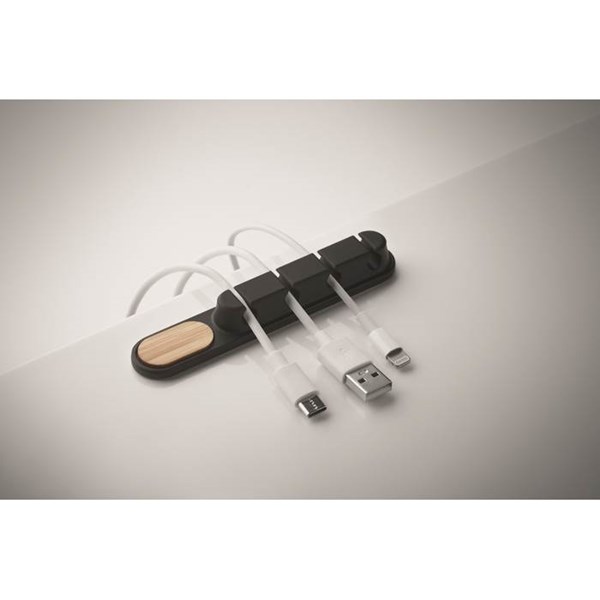 Obrázky: Čierny silikónový organizér káblov, Obrázok 5