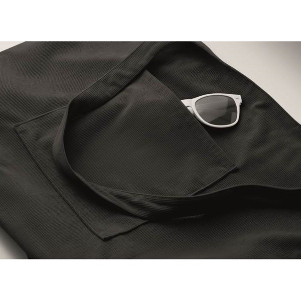 Obrázky: Veľká menžestrová nákupná taška na zips, čierna, Obrázok 2