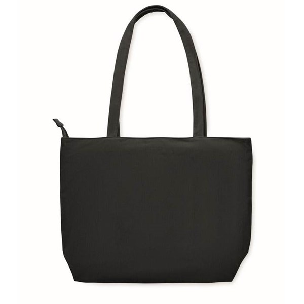 Obrázky: Veľká menžestrová nákupná taška na zips, čierna, Obrázok 4