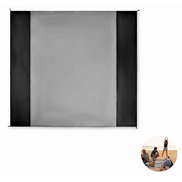 Obrázky: Ľahká veľká pláž. deka-4 skoby na uchyt., čierna