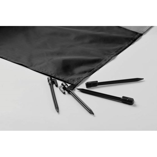 Obrázky: Ľahká veľká pláž. deka-4 skoby na uchyt., čierna, Obrázok 7