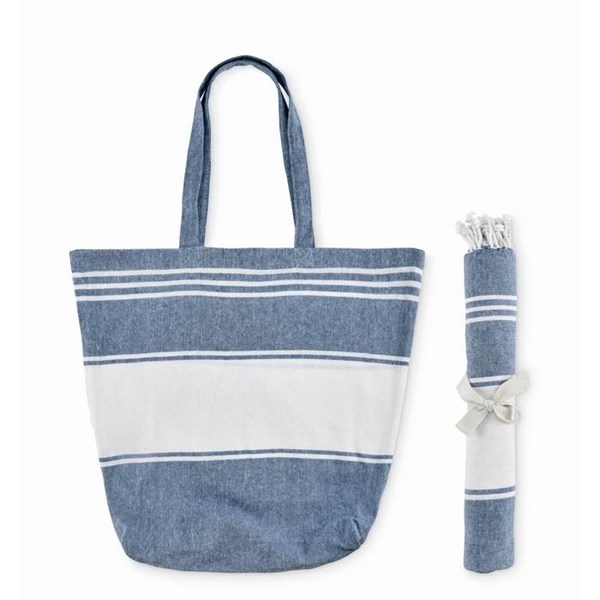 Obrázky: Plážová taška s uterákom, modrá, Obrázok 3