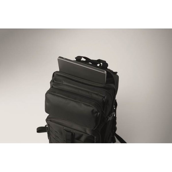 Obrázky: Outdoorový 50l ruksak 600D RPET, čierny, Obrázok 10