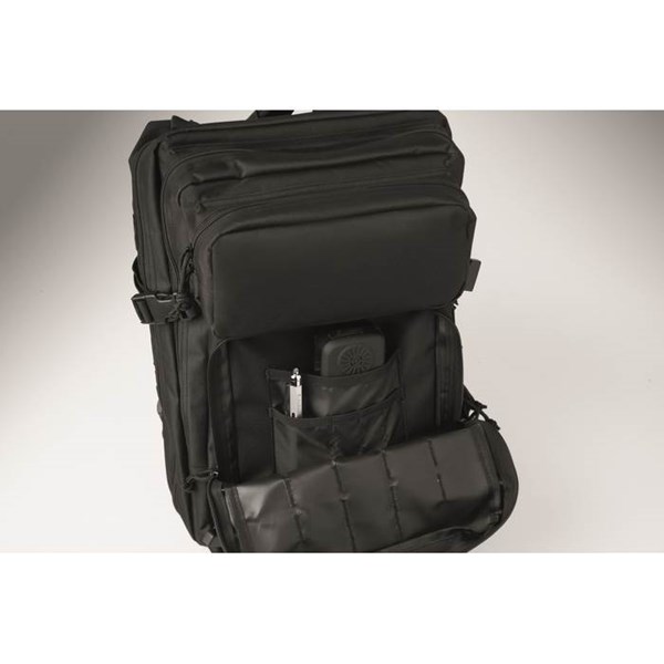 Obrázky: Outdoorový 50l ruksak 600D RPET, čierny, Obrázok 12