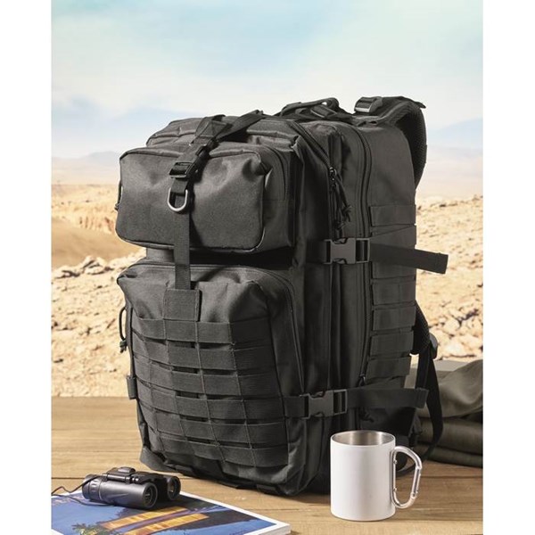 Obrázky: Outdoorový 50l ruksak 600D RPET, čierny, Obrázok 16