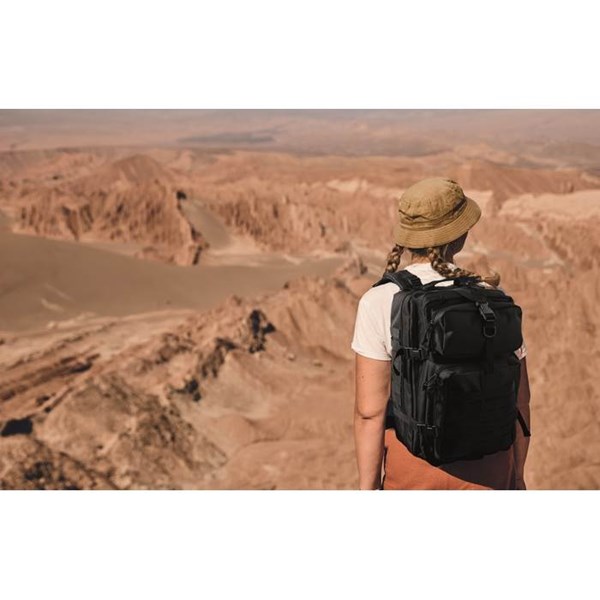 Obrázky: Outdoorový 50l ruksak 600D RPET, čierny, Obrázok 19